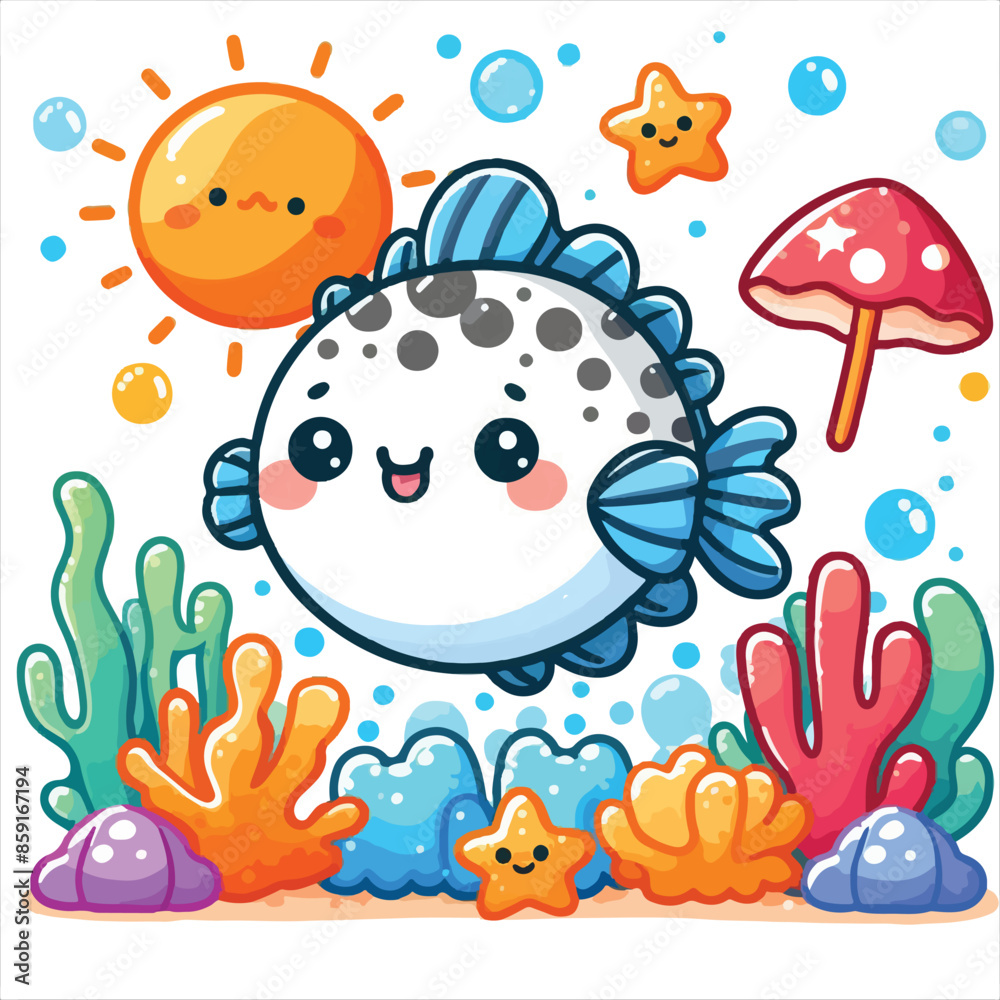 Fototapeta premium Cute Fish Vector Image