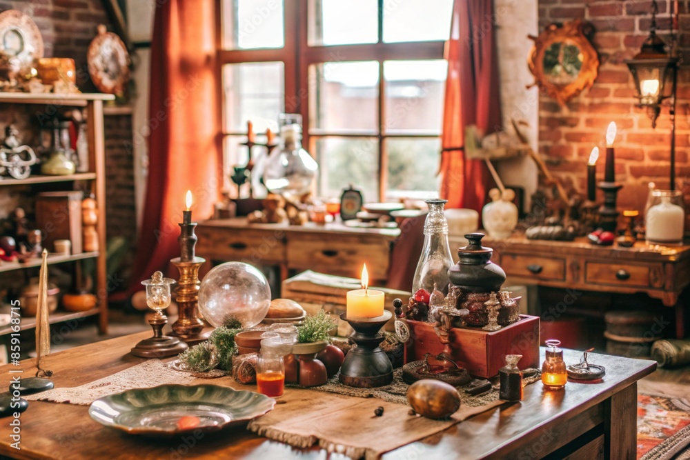 Fototapeta premium vintage laboratory of wizard