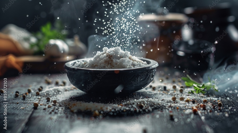 Salt Sprinkling Over Bowl Salt Sprinkling Over Bowl