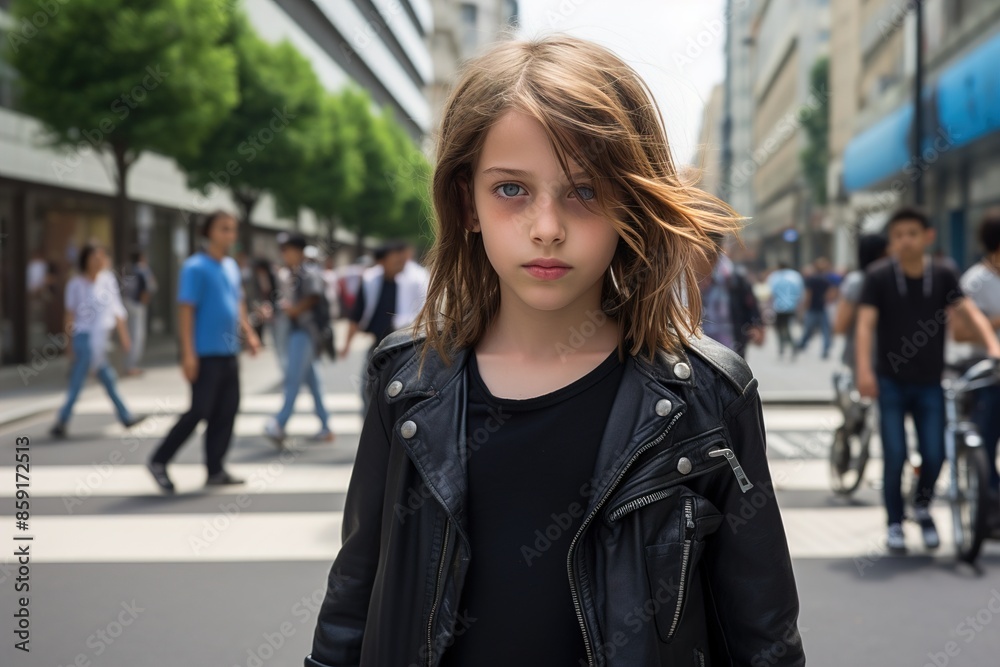 Fototapeta premium She is the center of attention, and the scene is bustling with activity