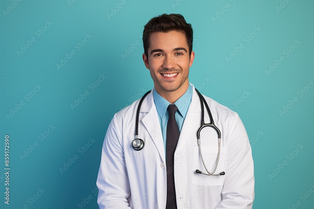A smiling man in a white lab coat A smiling man in a white lab coat
