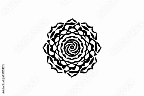 Circular Pattern Mandala Flower Rose Style Vector