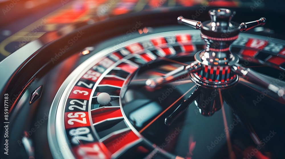 Closeup of a Casino Roulette Wheel With Red and Black Numbers Closeup of a Casino Roulette Wheel With Red and Black Numbers