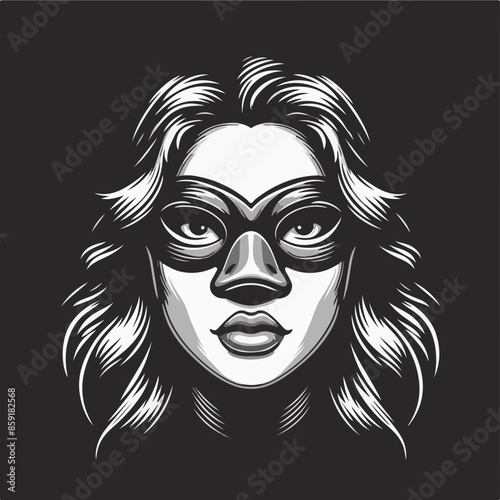 Isolated vector illustration. Stylized face of a Women Platypus. (Ornithorhynchus anatinus). Flat cartoon style. photo