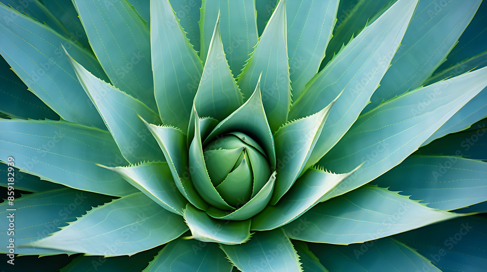 Desert Jewel: Captivating Agave Plant Thriving under Blue Sky Desert Jewel: Captivating Agave Plant Thriving under Blue Sky