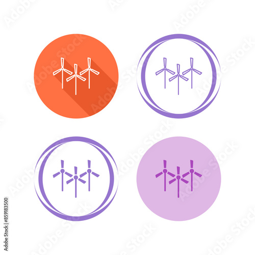 Multiple Windmills Vector Icon