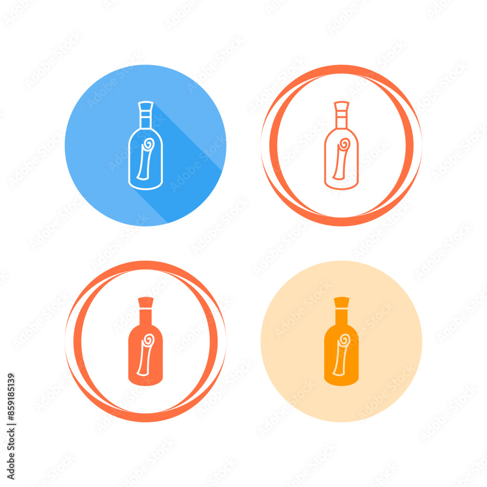 Scroll in Bottle Vector Icon Scroll in Bottle Vector Icon