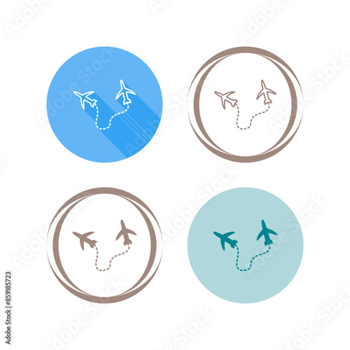 Round Travel Flights Vector Icon