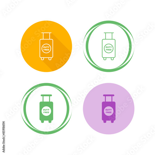 Duty Free Luggage Vector Icon