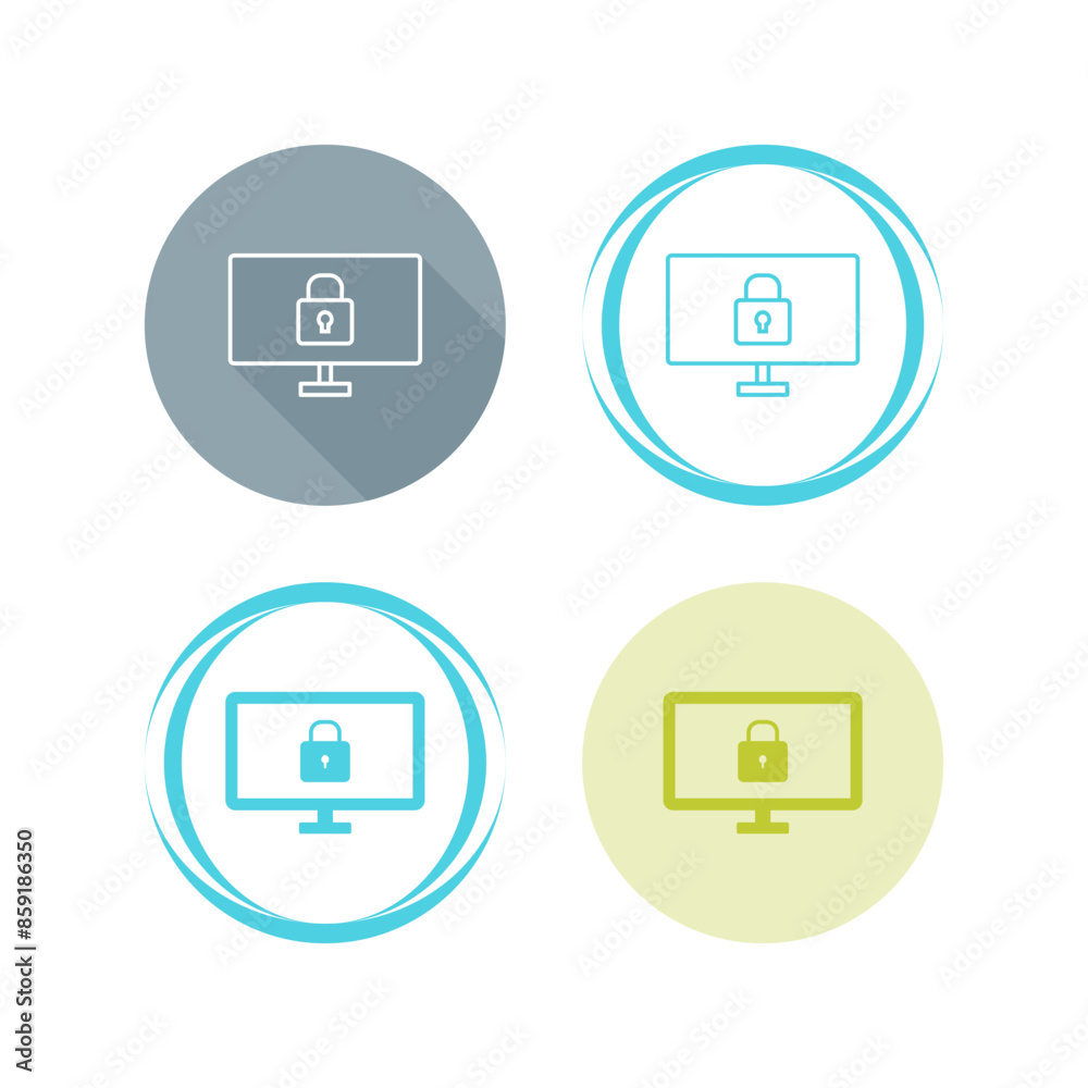 Protected System Vector Icon Protected System Vector Icon