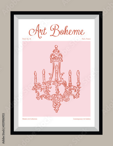 Minimal hand drawn vector dolce vita illustration with aesthetic quote in a poster frame. Matisse style illustrations.	