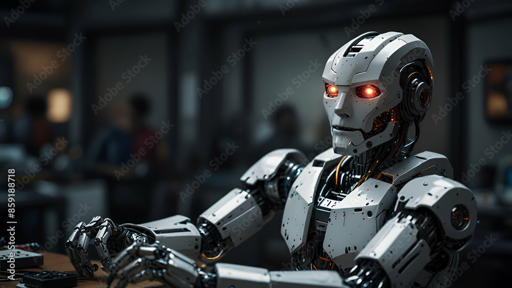 Robot, A machine with human-like abilities, designed to perform tasks automatically or via control.