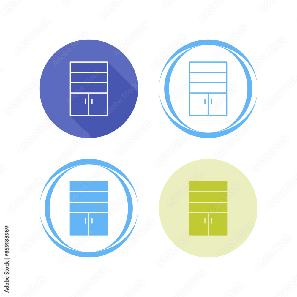 Cupboard with Shelves Vector Icon Cupboard with Shelves Vector Icon