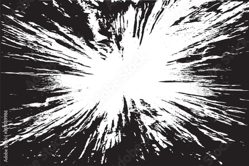 Abstract Distressed Circular Starburst Explosion Texture - Isolated on White Background (EPS10)