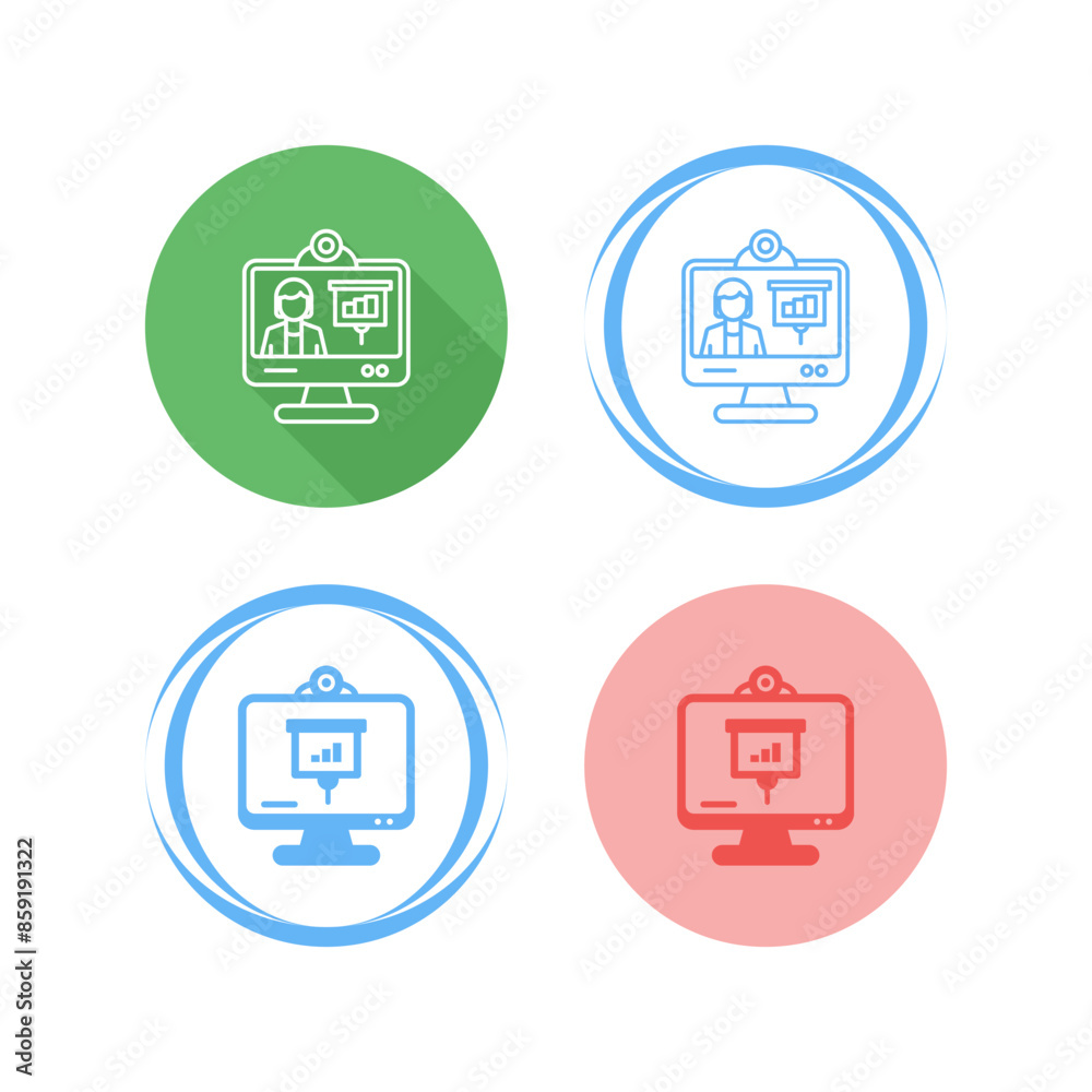 Online Presentation Vector Icon Online Presentation Vector Icon