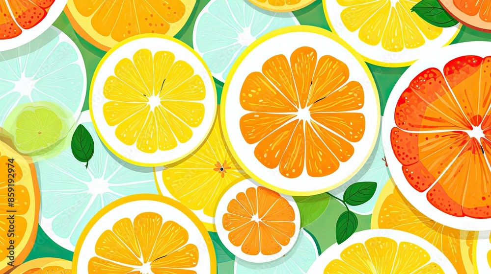 A pattern of oranges and lemons A pattern of oranges and lemons