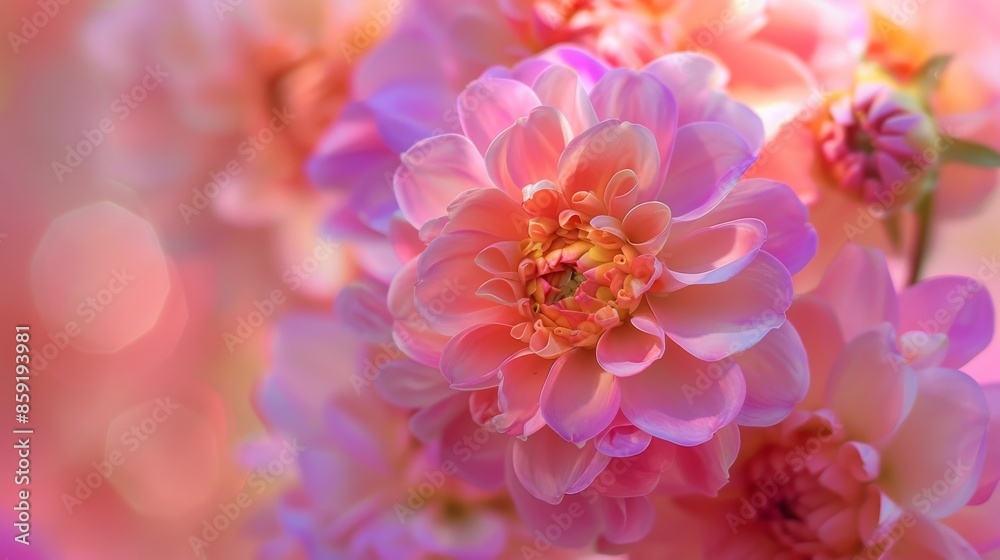 Fototapeta premium Pink Dahlia Blossom Close-Up