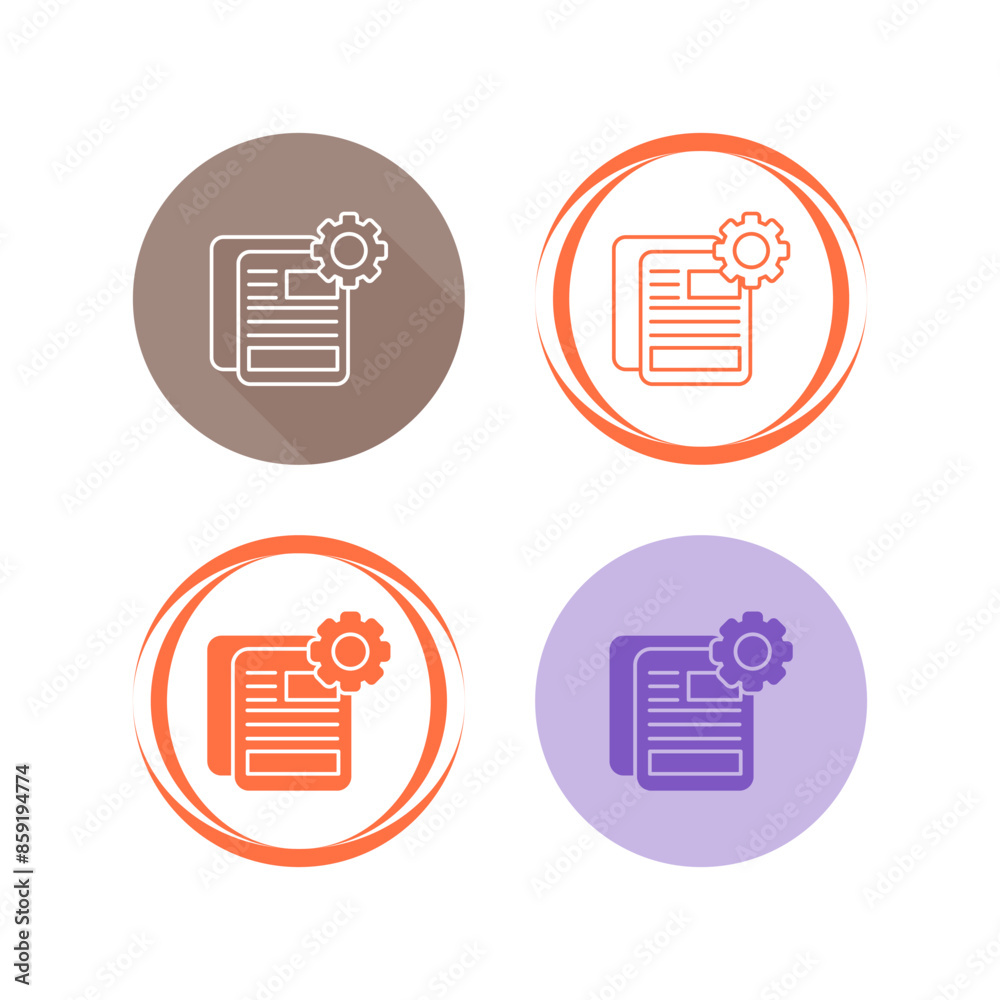 Document Setting Vector Icon Document Setting Vector Icon
