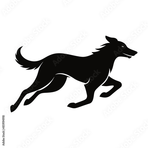 Wallpaper Mural  silhouette wolf running vector illustration isolated on white background Torontodigital.ca