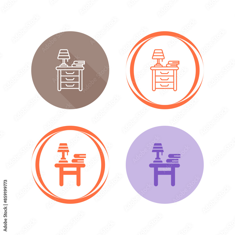 Nightstand Vector Icon Nightstand Vector Icon