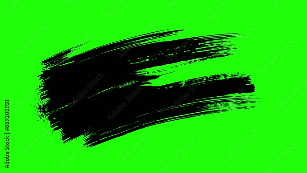 Abstract painting brush stroke shape washing on green screen for blue background in 4k animation	