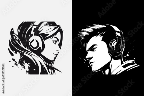 Gamers' silhouettes