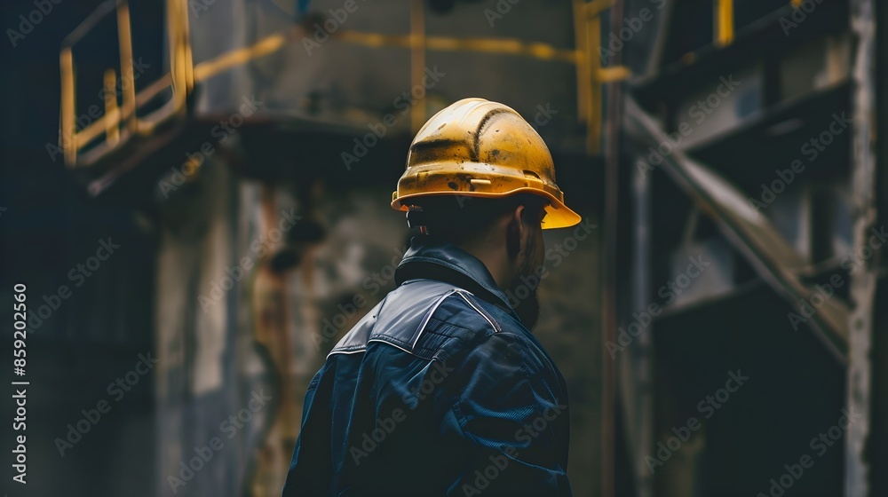 Fototapeta premium engineer wearing a safety helmet 
