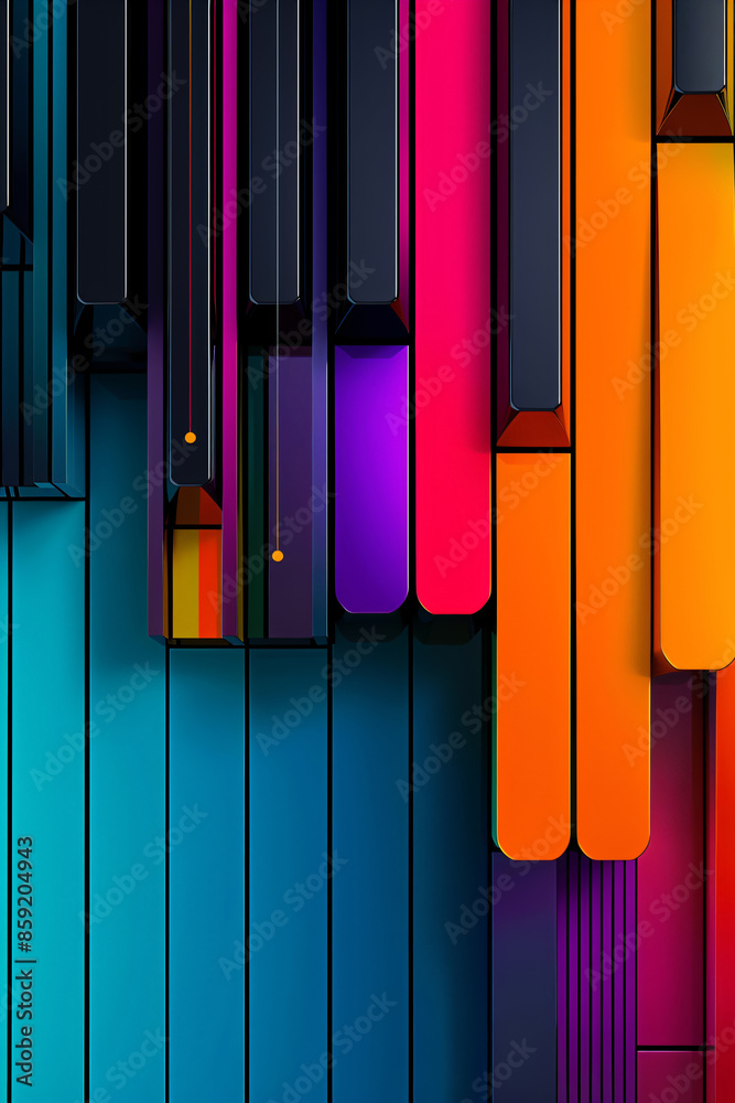 Fototapeta premium abstract colorful piano keyboard design background