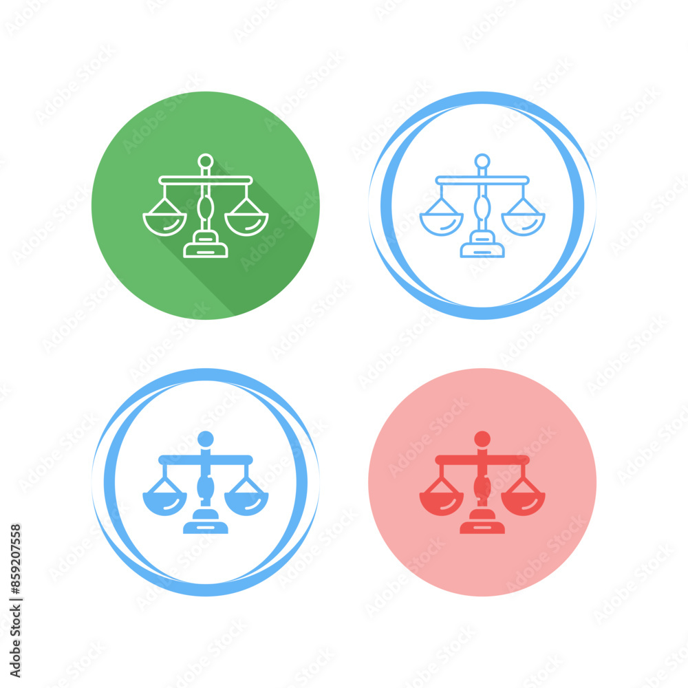 Justice Scale Vector Icon Justice Scale Vector Icon