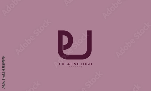 UP PU Abstract initial monogram letter alphabet logo design