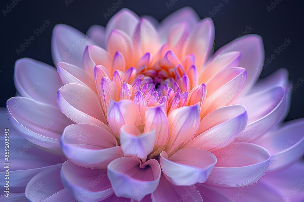 A close-up view of a delicate pink and purple flowers petals A close-up view of a delicate pink and purple flowers petals