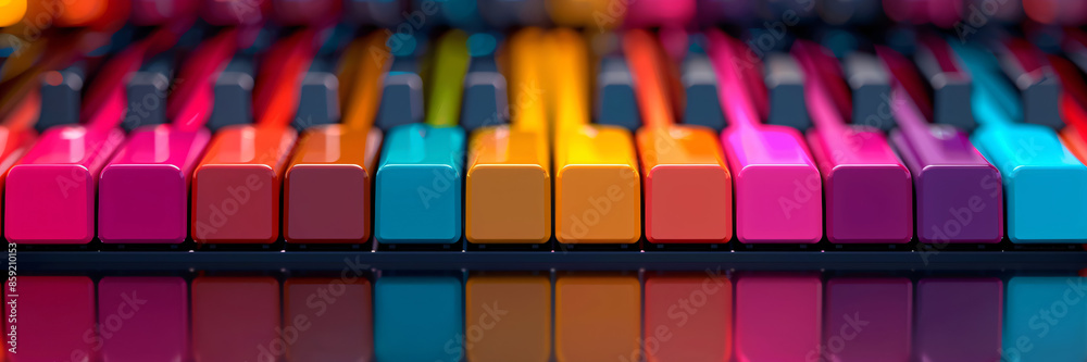 Obraz premium abstract colorful piano keyboard design background