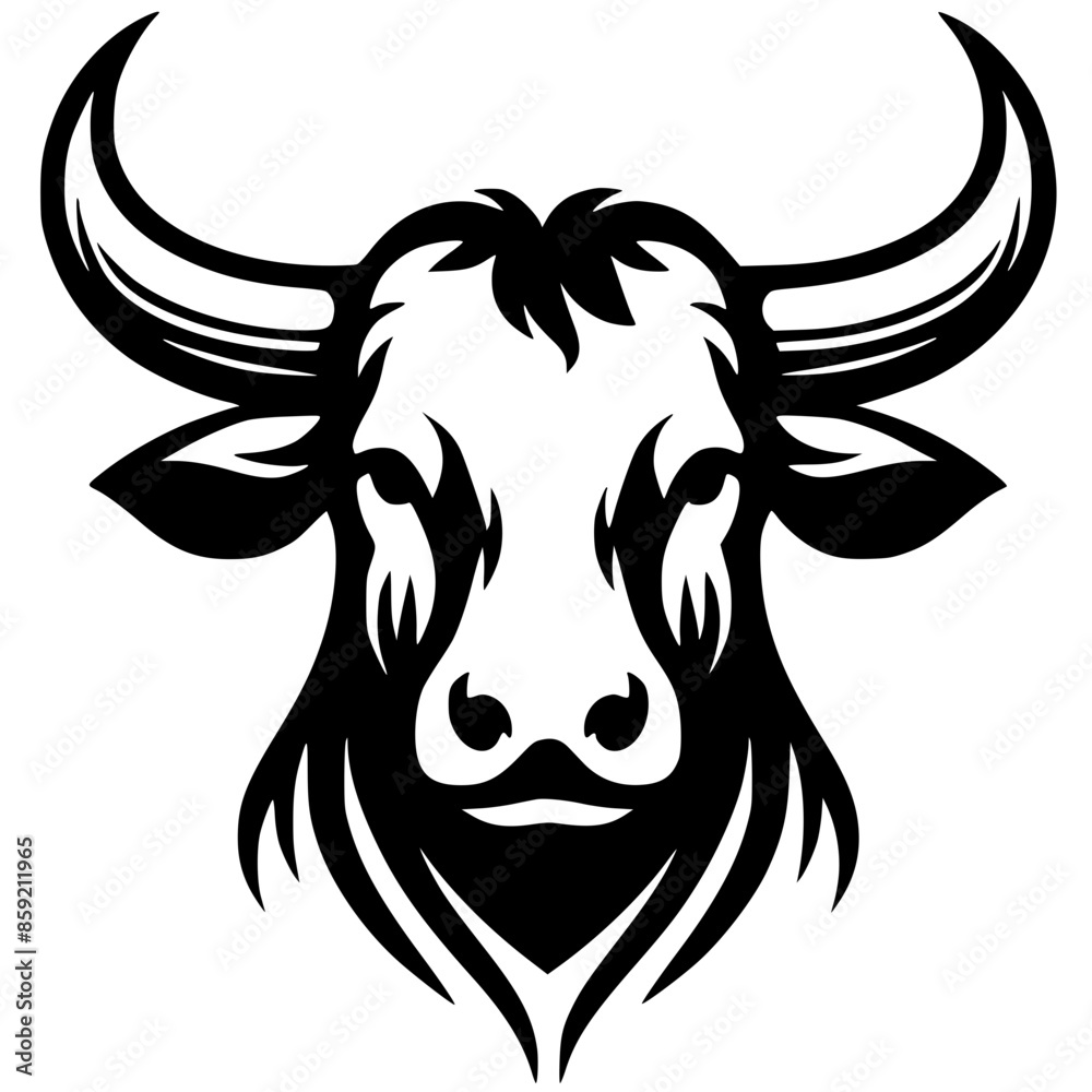 Bull head silhouette Bull head silhouette