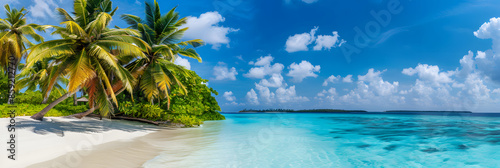 beautiful beach with blue sky