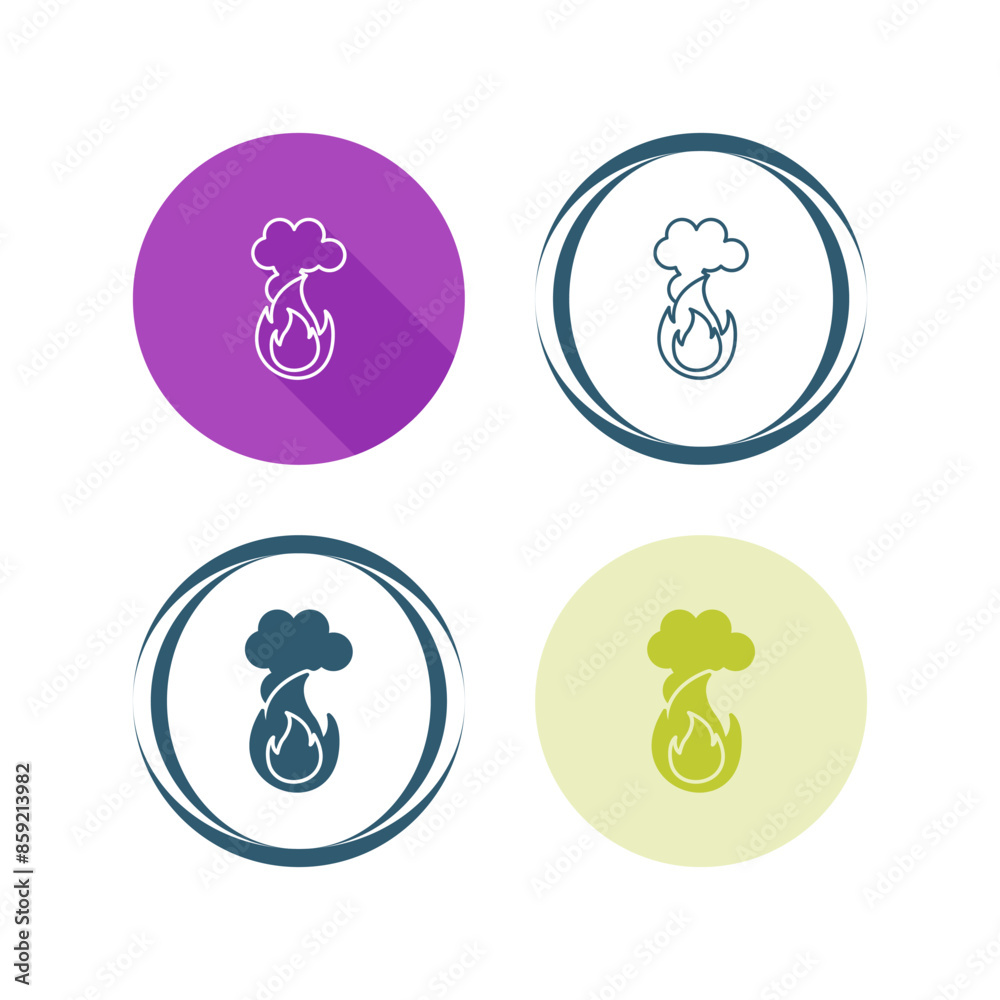 Fire Pollution Vector Icon Fire Pollution Vector Icon