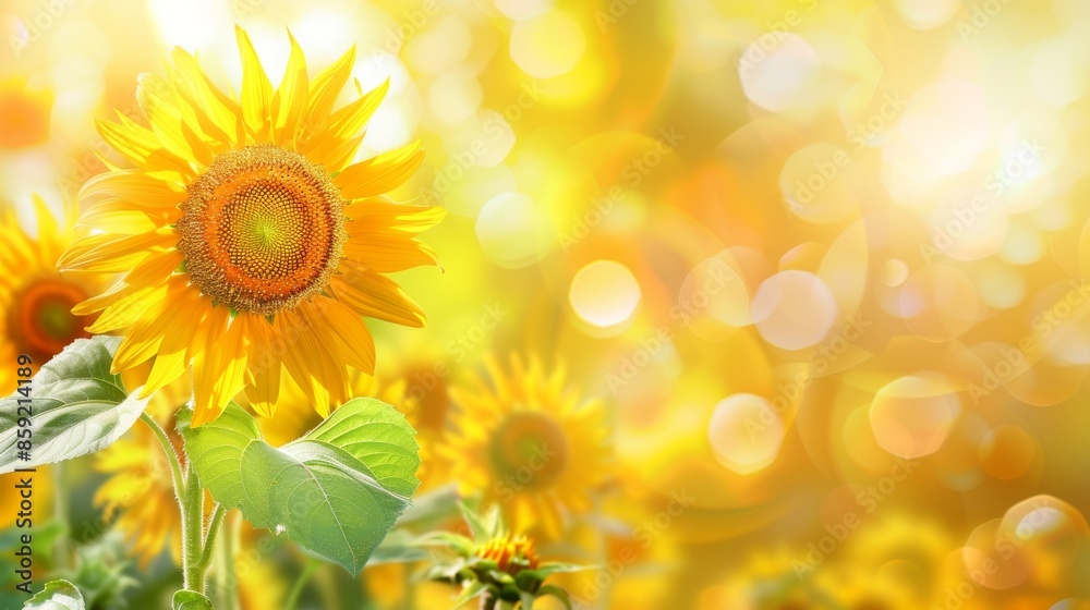 Golden Sunflower Field in Summer Sunlight Golden Sunflower Field in Summer Sunlight
