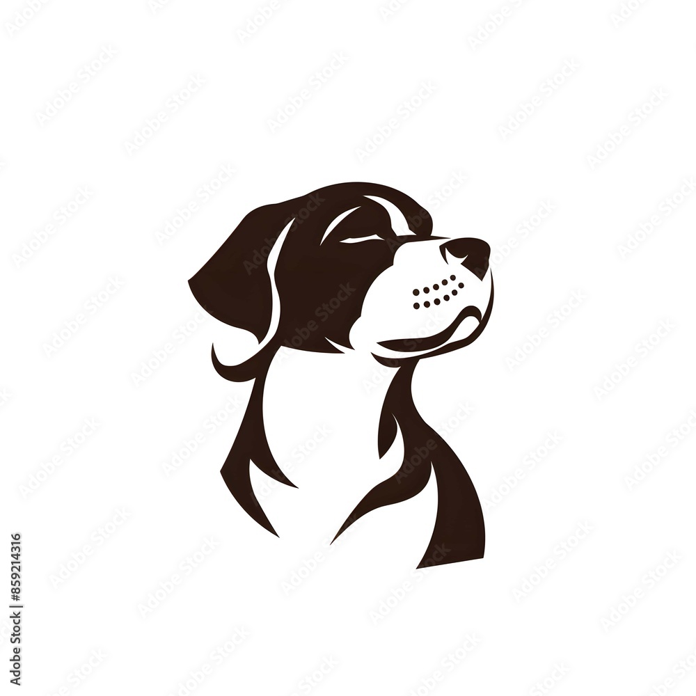 Fototapeta premium Minimal logo symbol of a dog on white background