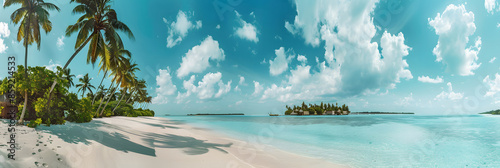beautiful beach with blue sky