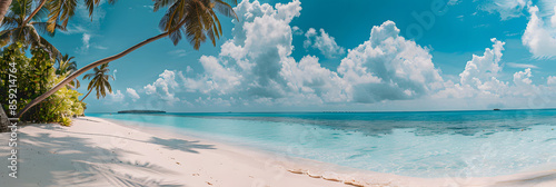 beautiful beach with blue sky