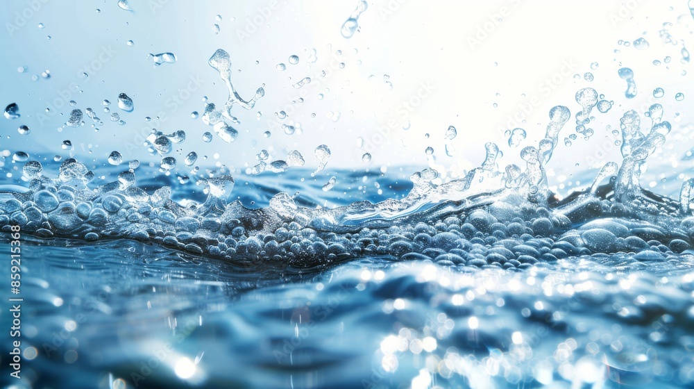 Water Splashes and Bubbles Under Sunlight Water Splashes and Bubbles Under Sunlight