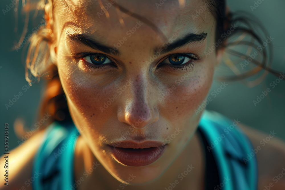 Determined jogger having daily everyday running relaxation sports person, Generative AI Determined jogger having daily everyday running relaxation sports person, Generative AI