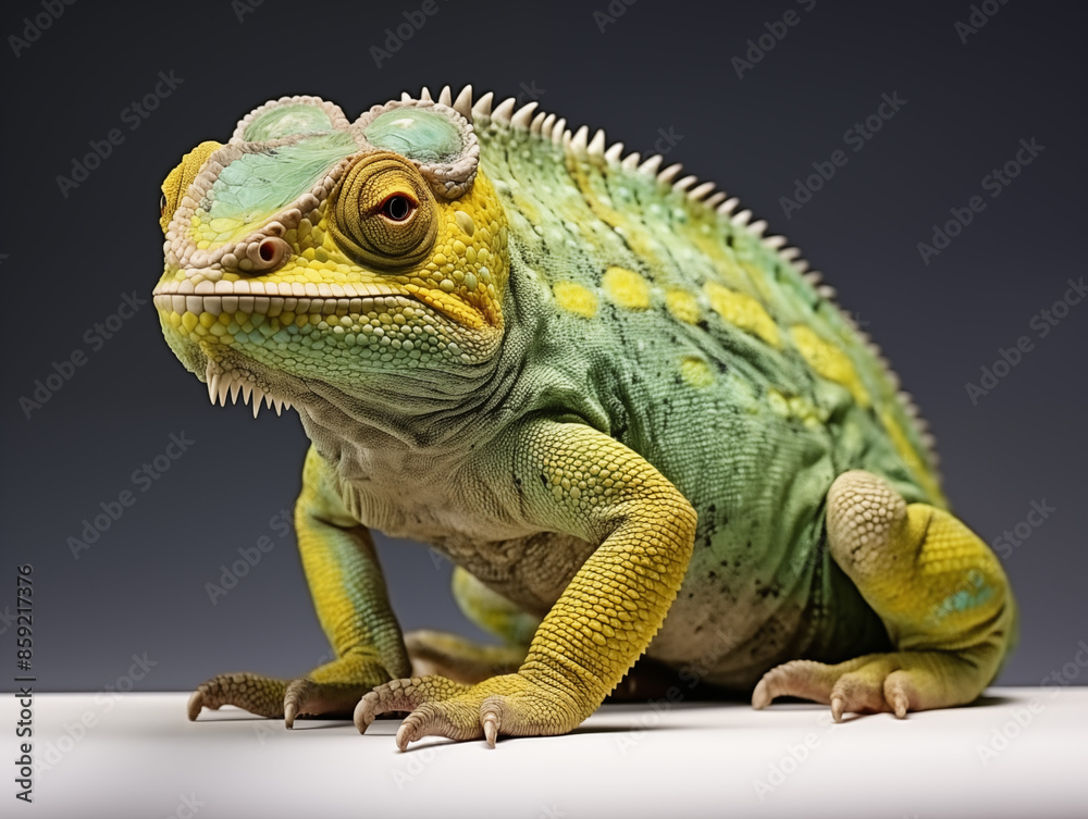 Obraz premium A Portrait of a chameleon on an isolated background