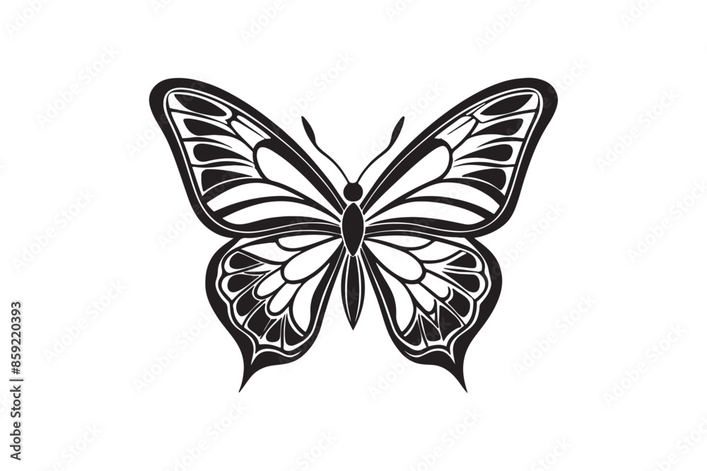 butterfly silhouette vector style white background butterfly silhouette vector style white background