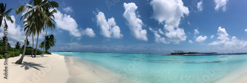 beautiful beach with blue sky