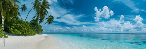 beautiful beach with blue sky