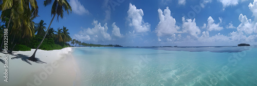 beautiful beach with blue sky