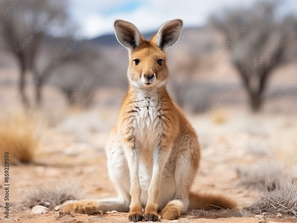 Fototapeta premium A Portrait of a kangaroo on an isolated background