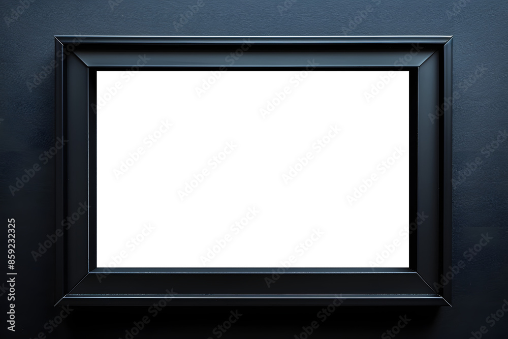 Blank picture frame on wall ,black background,template ,mockup Blank picture frame on wall ,black background,template ,mockup