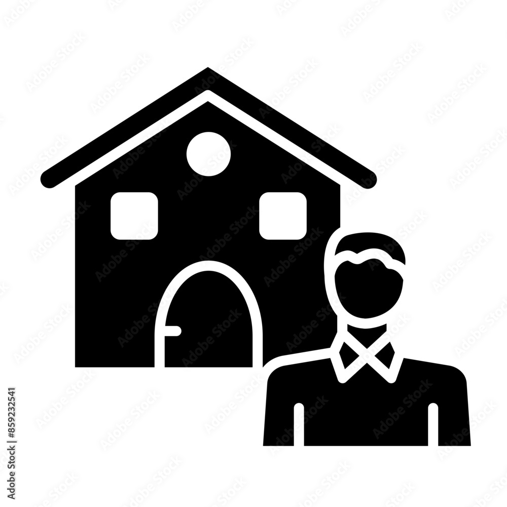 Real Estate Agent Glyph Icon Real Estate Agent Glyph Icon