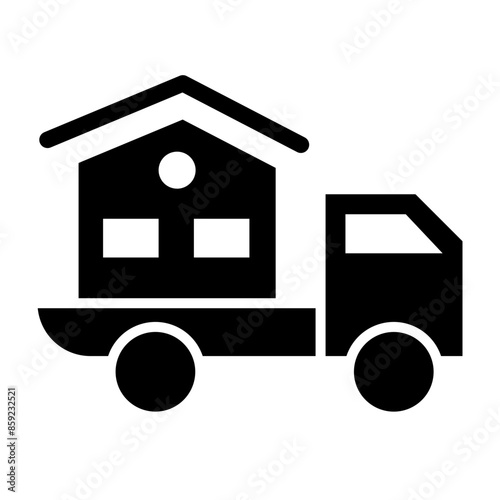 Moving Home Glyph Icon